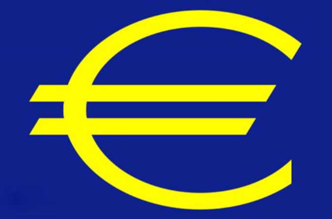 símbolo euro de la moneda europea